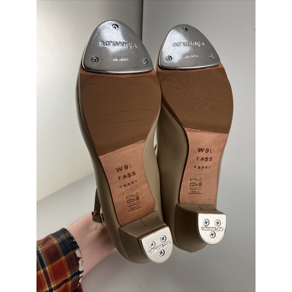So Danca Tara TA55 1.5"  W Heel Tap Shoe 9 L Tan - Picture 7 of 11